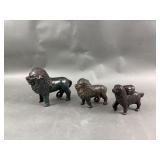 Antique Lions & Dog Cast Iron Banks