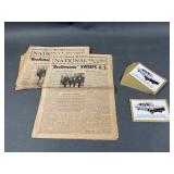 National The Beatles Newspapers & Elvis Post Cards