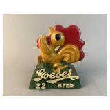 Goebel Brewing Co Beer Chalkware Rooster Sign