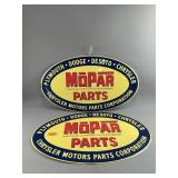 Vtg Single Sided Motor Parts Advertising Signs