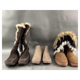 Womens 6.5 & 7 Fuzzy Suede Booties