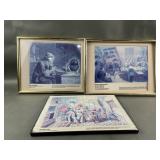 Framed George Cruikshank Satirical Print & More