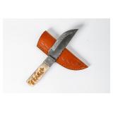 Handmade Damascus Steel Knife Bone Handle H
