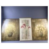 Fiberboard Floral Wall Art