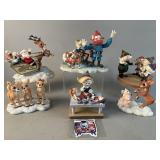 Enesco Rudolph Reed Nose Reindeer Figurines