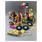 Vintage Paper Mache Clown, Stiffed Bear & More