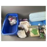 Fabric Remnants, Yarn & Storage Container