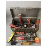 Vntg. Craftsman Metal Toolbox & Tools