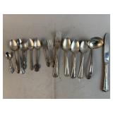 1912 Sterling Silver Spoon & Plated Flatware
