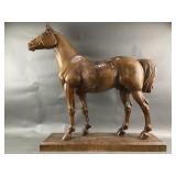 Antique Carved Wooden Rossli Horse Statue