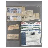 Antq Stock Certificates, Checks & Ephemera