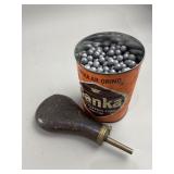 Antq Black Powder Flask & Ammunition