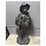 Carved Wooden Putnam Statue Woodwind Playing