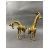 Vintage Brass Giraffe Figurines
