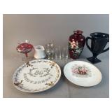 Antique 1914 Calendar Plate, Painted Glass & More