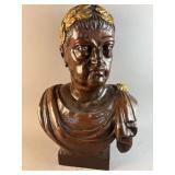 Julius Caesar? Carved Wooden Bust