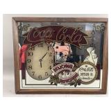 Vtg Coca-Cola Mirrored Clock