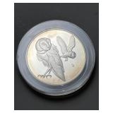 Franklin Mint Sterling Silver Barn Owl Medallion
