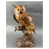 Vintage Hand Carved Wooden Owl Statue