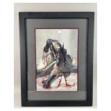 Signed Wolverine Conte Crayon/Pastel Art Piece
