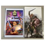 2 He-Man Posters 1 Signed by Tom Cook w/ COA