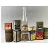 Vntg. Michigan & Ohio Food Tins & Glasses