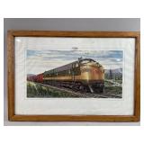 Framed Print Vtg GM F3 Locomotive GTW Engine