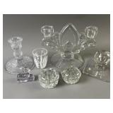 Vintage Manganese Glow Glass Flower Frogs & More