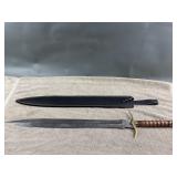 Damascus Steel Sword With Brass Fittings