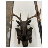 Black Forest Style Carved Wood Stag Wall Mount