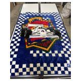 Vtg Noratex Formula 1 Race Car Plush Blanket