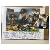 Bo Schembechler Art by Ed Lapere w/ Signatures