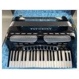 Black Americana Piano Accordion w/Case