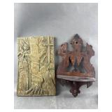 Possibly Antique Wooden Wall Shelf & More