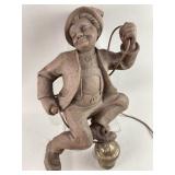 Hanging Lantern w/Carved Wood Male Figure