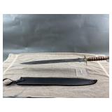 Damascus Steel Sword With Brass Fittings