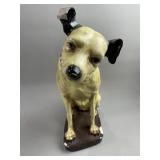 Vtg RCA Nipper Dog Statue Terrier Chalkware