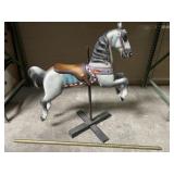 Antq Hand-Carved Wooden Carousel Horse & More