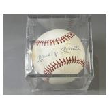 Mickey Mantle Signed Baseball In Acrylic Case