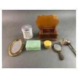 Vintage Celluloid Box & Boudoir Vanity Items
