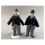 Laurel & Hardy Porcelain Bisque Doll Pair