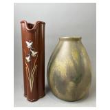Bier & Red Wing Pottery Vntg Jar & Lily Vase
