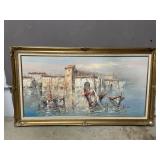 B. Walter Original Oil Painting in Gold Frame
