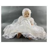 Composition Baby Doll In Christening Gown 26"