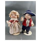 Campbells Soup Lids Dolls Paul Revere & Betsy Ross