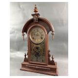 Victorian East Lake Carved Wood Mantle Clock