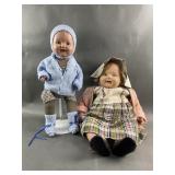 Two Large Hand Painted Collectorï¿½s Dolls