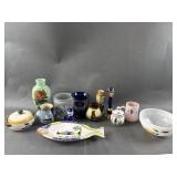 Hand Painted Pottery & Glass