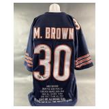 Chicago Bears Mike Brown Blue Stat Jersey Signed