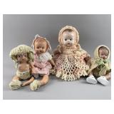 Handpainted Glancing Eyes Baby Dolls in Crochet